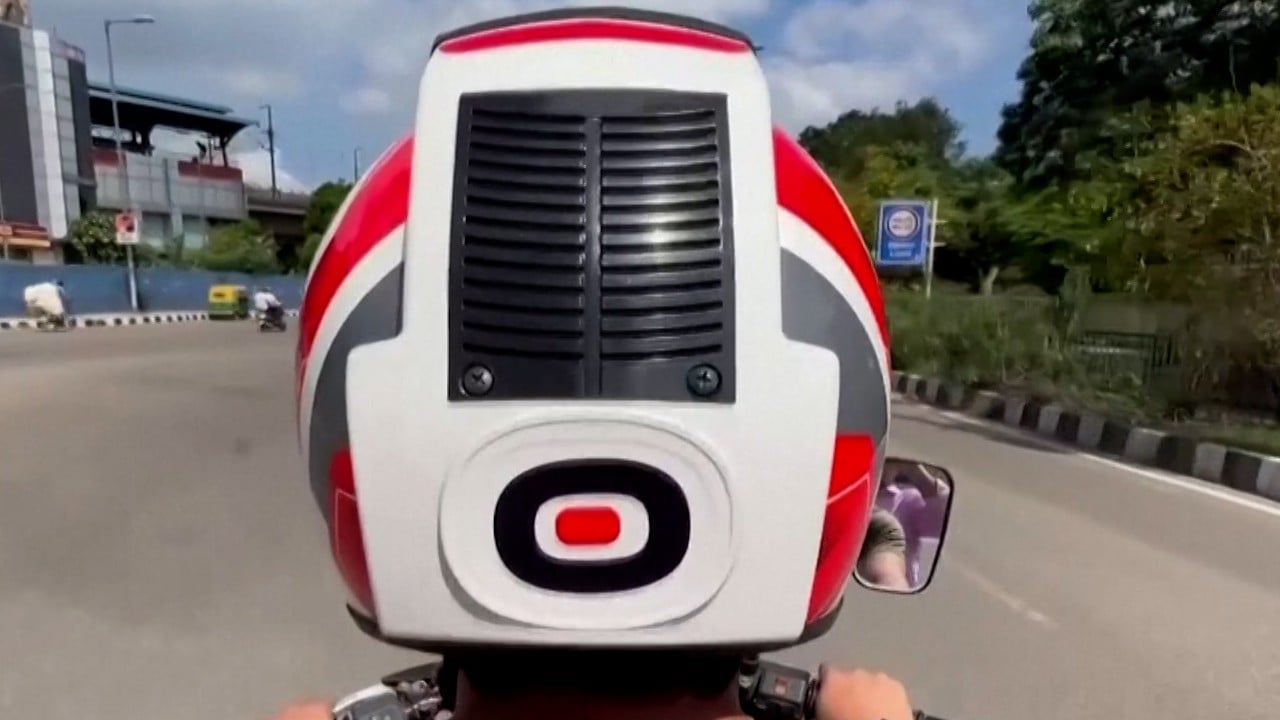 Anti-pollution motorcycle helmet gives bikers a ‘breath of fresh air’ in India